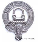 Grierson Clan Crest Badge in Pewter displayed, featuring a traditional belted design symbolizing clan membership, perfect for everyday wear or clan gatherings.