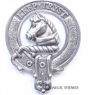 Hepburn Clan Crest Badge in Pewter, showcasing traditional design for cap or brooch wear, ideal for clan gatherings.