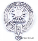 Kerr Clan Crest Badge in Pewter, a traditional design featuring the belted clansman emblem, perfect for everyday wear or clan gatherings.