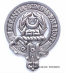 Kinnaird Clan Crest Badge in Pewter, a stylish accessory featuring the traditional belted design, perfect for wear at clan gatherings or as a cap badge.