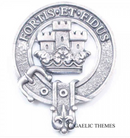 MacLachlan Clan Crest Badge in Pewter showcased as a cap badge with traditional belted design, ideal for clan gatherings and everyday wear.