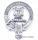 MacNab Clan Crest Badge in Pewter featuring traditional belted design, ideal for cap wear or as a large brooch pin.