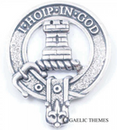 MacNaughton Clan Crest Badge in Pewter, showcasing its traditional belted design, perfect for everyday wear or clan gatherings.