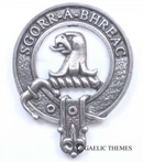 MacNicoll Clan Crest Badge in Pewter featuring a traditional design, perfect for wearing as a cap badge or large brooch pin.