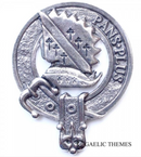 Mar Clan Crest Badge in Pewter showcasing its traditional belted design and strong safety pin for everyday wear and clan gatherings.