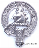 Oliphant Clan Crest Badge in Pewter, a stylish cap badge or brooch pin designed with a traditional belted design, perfect for clan gatherings or everyday wear.