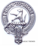 Riddell Clan Crest Badge in Pewter featuring a traditional belted design, perfect for everyday wear and clan gatherings.
