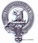 Wedderburn Clan Crest Badge in Pewter showcasing the traditional belted design, perfect for everyday wear or clan gatherings, with a size of approximately 5cm x 6cm.