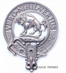 Weir Clan Crest Badge in Pewter featuring a traditional belted design, suitable for cap or brooch use, measuring approximately 2" x 2.5".