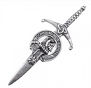 Clan Crest Pewter Kilt Pin with Agnew Crest, showcasing a beautifully crafted design with an antique palladium finish, perfect for Scottish heritage enthusiasts.