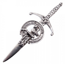 Clan Crest Pewter Kilt Pin with Campbell of Cawdor Crest showcasing an antique palladium finish, perfect for expressing Scottish heritage.