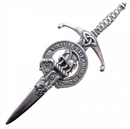 Clan Crest Pewter Kilt Pin with Cochrane Crest featuring an antique palladium finish, handcrafted in Scotland.