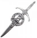 Clan Crest Pewter Kilt Pin with Fleming Crest in antique palladium finish, showcasing traditional Scottish craftsmanship and design.