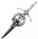 Clan Crest Pewter Kilt Pin featuring Haldane Crest, beautifully crafted with an antique palladium finish, showcasing Scottish tradition and quality craftsmanship