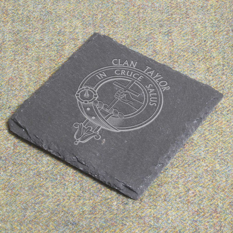 Taylor Clan Crest Slate Coaster