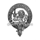 Young Clan Crest Badge in Pewter featuring a traditional design, perfect for displaying clan heritage with pride. Ideal as a cap badge or large brooch pin.