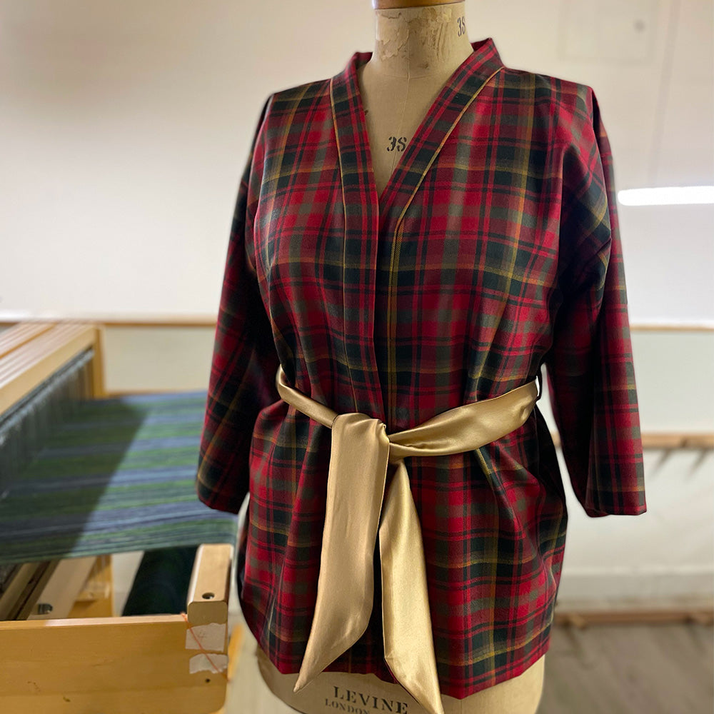 Wallace Robe - Brown Plaid Wool