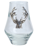 Stag Whisky Tasting Glass featuring a handcrafted stag head pewter design, ideal for enhancing whisky aromas with a 175ml capacity.