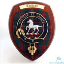 Cochrane Clan Crest Plaque showcasing Scottish craftsmanship, handmade in Glasgow, displaying the authentic Cochrane clan crest in high-quality hardwood.