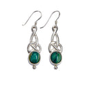 Heathergems Celtic Silver Earrings featuring handmade design with colorful heather in a Celtic knot, perfect for formal or casual wear