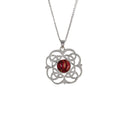 Heathergems Circle Celtic Pendant featuring a unique Scottish design, handcrafted in Scotland, silver-plated, and measuring 35 x 34 mm.