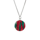 Heathergems Circle Pendant featuring a handmade design crafted from unique heather, 16mm in diameter, set on an 18" sterling silver chain.