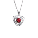Heathergems Comrie Celtic Pendant showcasing its unique Scottish design, handcrafted with a silver plated chain, dimensions 21 x 20 mm.