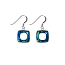 Heathergems Open Square Drop Earrings showcasing their unique Scottish craftsmanship and distinctive square design, handcrafted in Scotland.