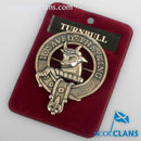 Turnbull Clan Crest Badge in Pewter showcased as a cap badge, featuring a traditional belted design perfect for everyday wear and clan gatherings.
