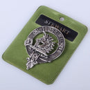 Stewart of Appin Clan Crest Badge in Pewter showcasing traditional Scottish design with iconic belted emblem, perfect for expressing clan pride.