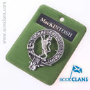 MacKintosh Clan Crest Badge in Pewter showcasing premium craftsmanship, 40mm size, and elegant palladium coating, perfect for cap badge or brooch pin.