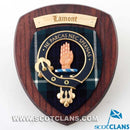 Close-up of Lamont Clan Crest Plaque highlighting the intricate details and craftsmanship of Scottish heritage.