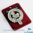 MacDonald Clan Crest Badge in Pewter featuring a traditional belted design, perfect for everyday wear or clan gatherings.