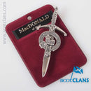 Clan Crest Pewter Kilt Pin with MacDonald of Sleat Crest showcasing fine pewter craftsmanship and antique palladium finish.