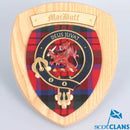 MacDuff Clan Crest Plaque, a handcrafted hardwood shield with tartan design, symbolizing Scottish heritage and clan pride.