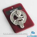 Munro Clan Crest Badge in Pewter, featuring traditional belted design, perfect for everyday wear and clan gatherings.