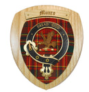 Munro Clan Crest Plaque showcasing authentic tartan and handcrafted craftsmanship, perfect for celebrating Scottish heritage.