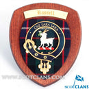 Russell Clan Crest Plaque - a beautifully handcrafted Scottish art piece featuring the proud Russell tartan, perfect for showcasing your heritage.