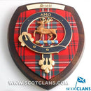Scott Clan Crest Plaque - handmade Scottish wall decoration featuring clan crest and tartan, representing Scottish heritage and pride.