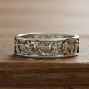Scottish Thistle Silver Band Ring