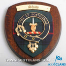 Handmade Shaw Clan Crest Plaque showcasing authentic Scottish tartan and craftsmanship, perfect for honoring Scottish heritage.