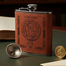Young Clan Crest PU Leather Covered Hip Flask