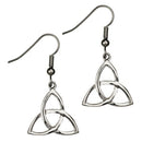 Crinan Knot Earrings in pewter showcasing intricate Celtic design, perfect for adding elegance and heritage to any outfit.