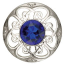 Culloden Plaid Brooch featuring a beautiful gemstone center in high-quality pewter.