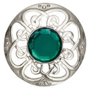 Model wearing the Culloden Plaid Brooch with a casual outfit, demonstrating its versatility and stylish appeal.