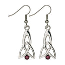Celtic Fuchsia Earrings showcasing intricate Celtic design and vibrant fuchsia color, handcrafted from high-quality pewter, perfect for adding a unique and stylish touch to any outfit.