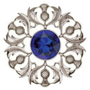 Stylish Scottish Thistle Plaid Brooch alongside a stylish outfit, demonstrating its versatility and charm as a fashion statement.