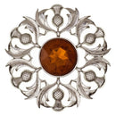 Scottish Thistle Plaid Brooch displayed in a beautiful gift box, perfect as a thoughtful gift for those who appreciate Scottish culture.