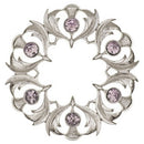 Scottish Thistle Plaid Brooch - Small Stones pinned to a jacket, illustrating its versatility as a stylish accessory for any occasion.