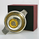 MacLaren Clan Crest Quaich with Gold Trim
